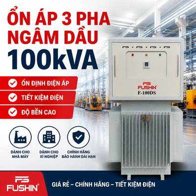 Ổn áp 3 pha ngâm dầu cho nhà máy 100KVA