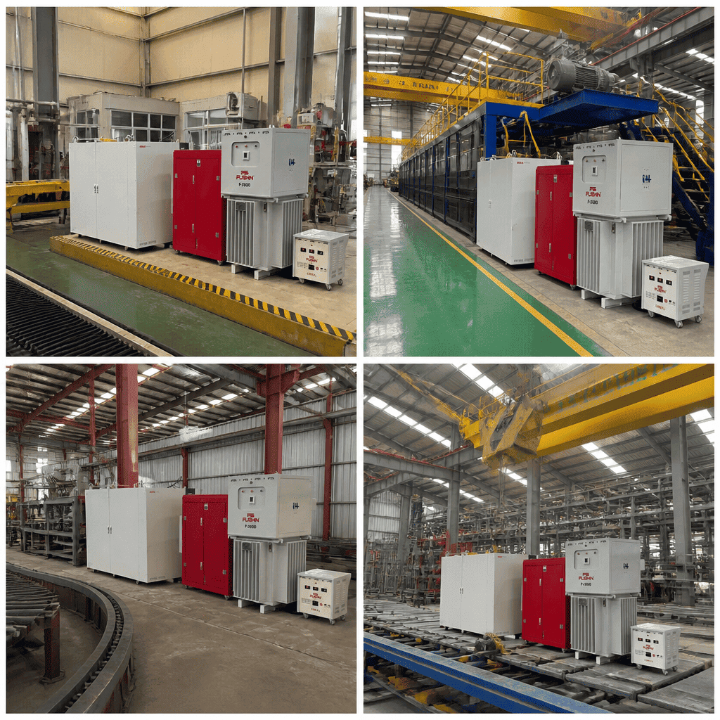 Ứng dụng thực tế của ổn áp ngâm dầu 300kVA Fushin trong công nghiệp