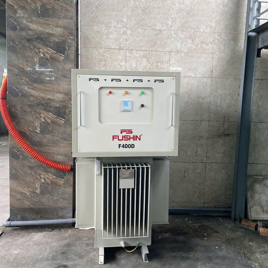 Lắp đặt ổn áp 3 pha ngâm dầu Fushin 400kVA bảo vệ thiết bị y tế MRI CT tại bệnh viện
