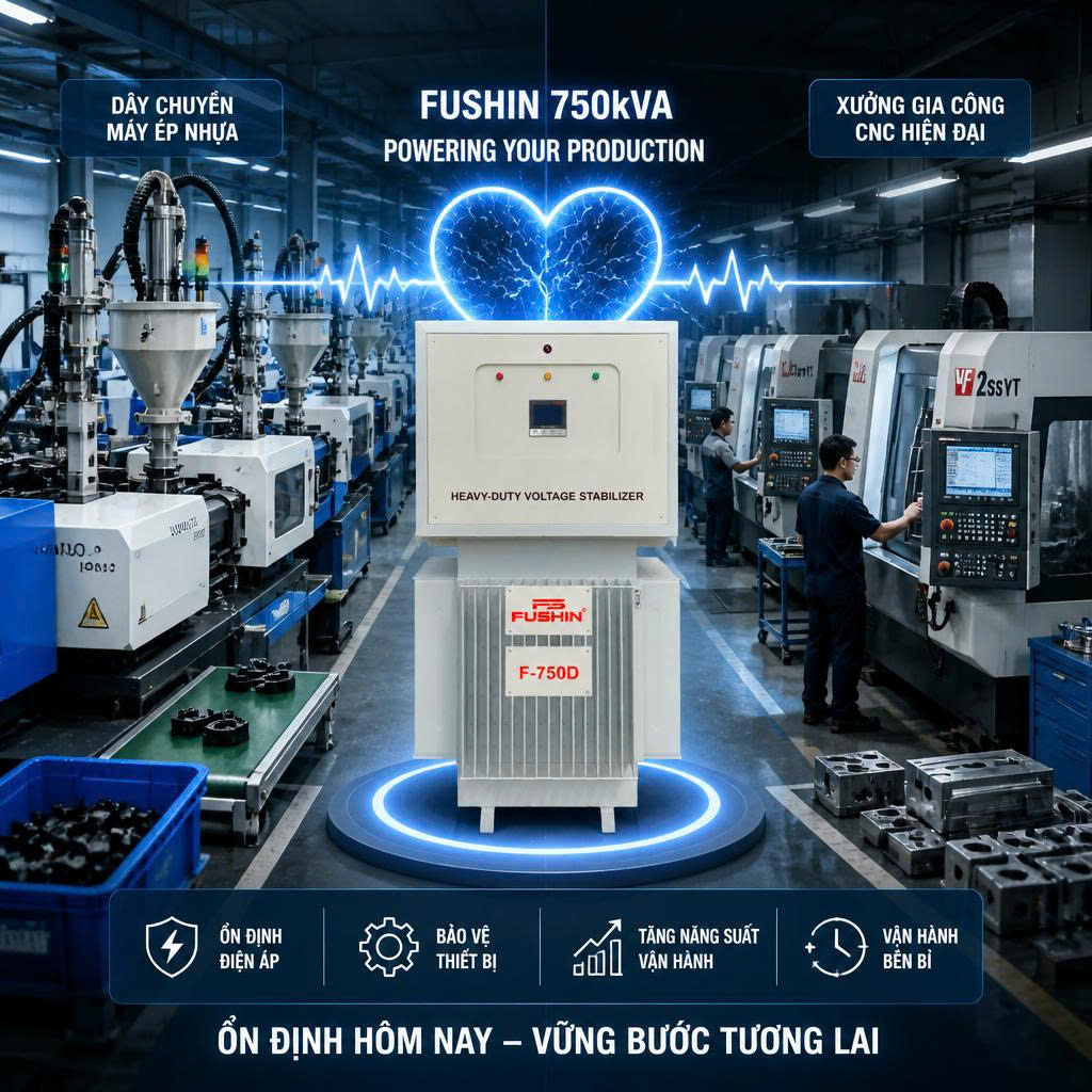 Phân tích hiệu suất và tổn hao điện năng trên ổn áp ngâm dầu 750kVA Fushin