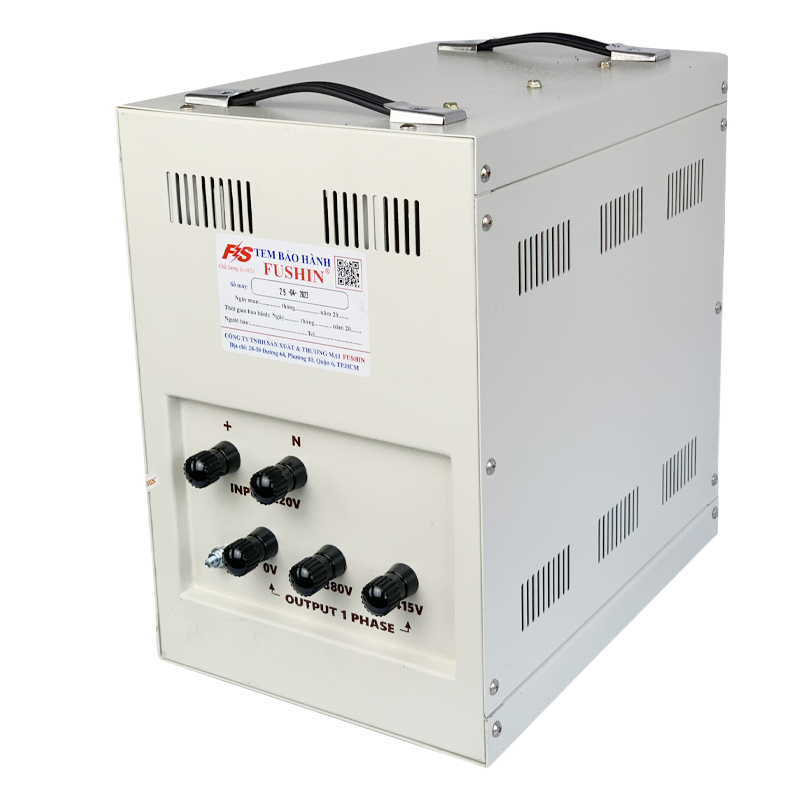 Giải pháp 220V 1 pha lên 380V 3 pha cho thang máy bằng biến áp FUSHIN và Biến Tần
