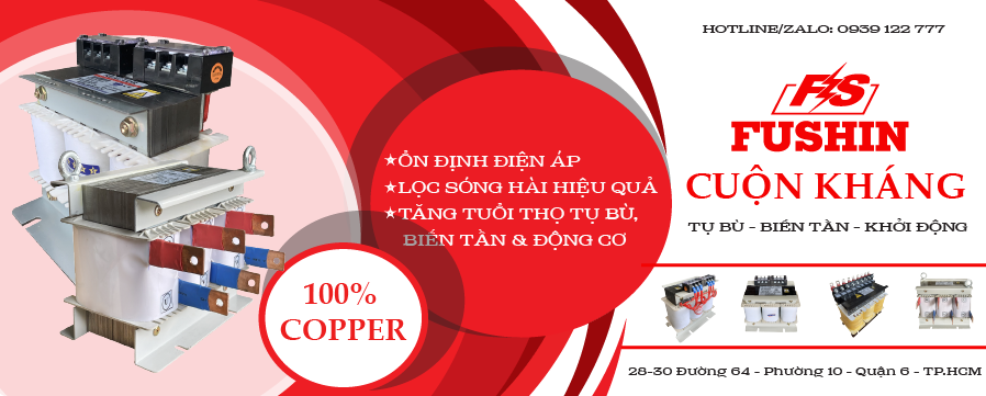 Cuộn Kháng lọc sóng hài bậc cao cho Tụ Bù, Biến Tần Fushin