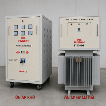 So sánh ổn áp 3 pha khô và ngâm dầu Fushin 100kVA: Nên chọn loại nào?